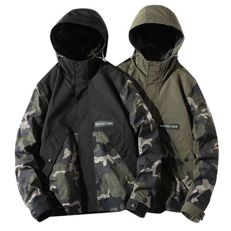 Military Bomber Men Fashion Casual Camping Jacket Coat Windproof Hooded Windbreaker Coats Male Oversize Outerwear 4XL