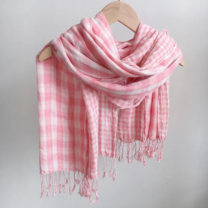 Autumn and winter natural material 100% cotton plaid scarf 250724
