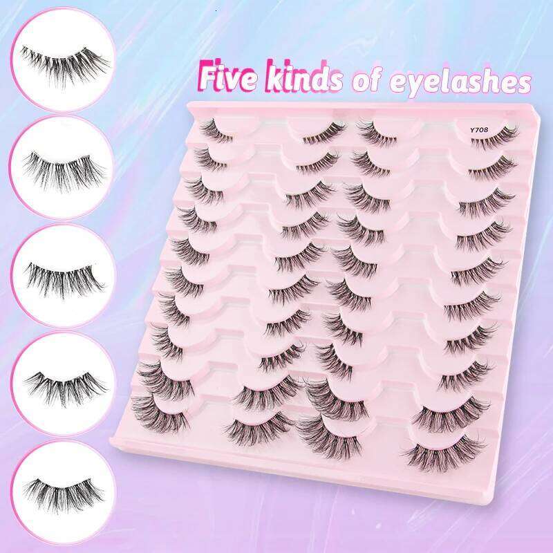 Half Eyelashes 5/10/14/20 Pairs Natural Faux Mink Cat Eye Wispy Fluffy Eyelash Extension Makeup Manga False Lashes X250725