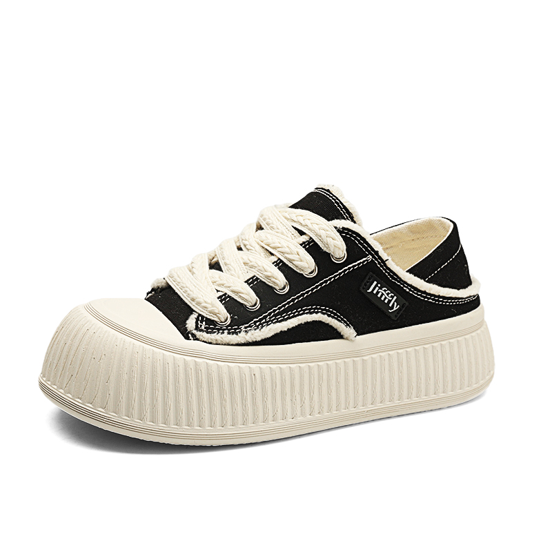 Jifffly White for Women 2025 Summer Breathable New Thick-Soled One-Strap Lazy Half-Slipvas Cookie Shoes