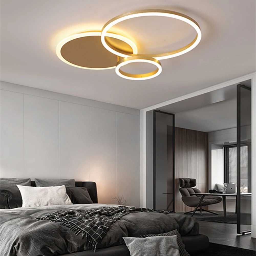 Modern LED Ceiling Chandelier Lighting Circle Rings For Home Living Study Room Bedroom Dimmable Ceiling Lamp Indoor Decoration XJ250725