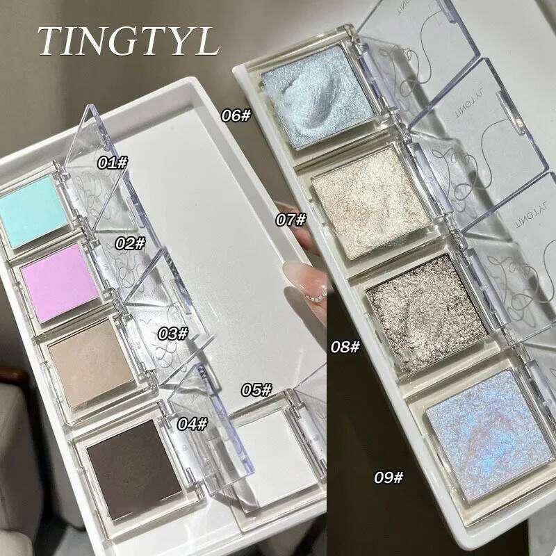 Wet Gel Eyeshadow Black Sier Glitter Shadow Palette Punk Smoky Metallic Eye Pigments Highlight Contour Face Blush Cosmetic