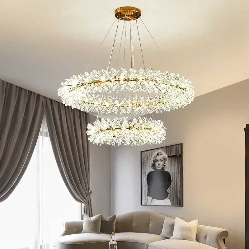 New Crystal Flower Ceiling Chandelier Led Luxury Indoor Light Home Decoration for Living Room Master Bedroom Restaurant G4 BulbXJ250725