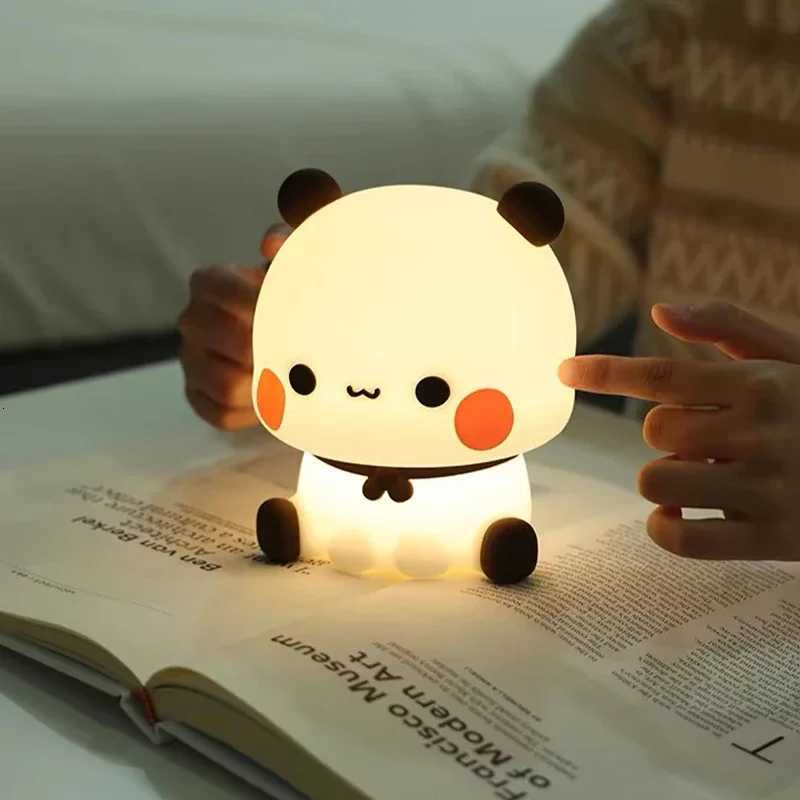 Panda Pat LED Night Light Bubu And Dudu Cute Animal Cartoon Lamp for Kids Bedside Bedroom Living Room Decorative Kawaii Bear Gi XJ250725