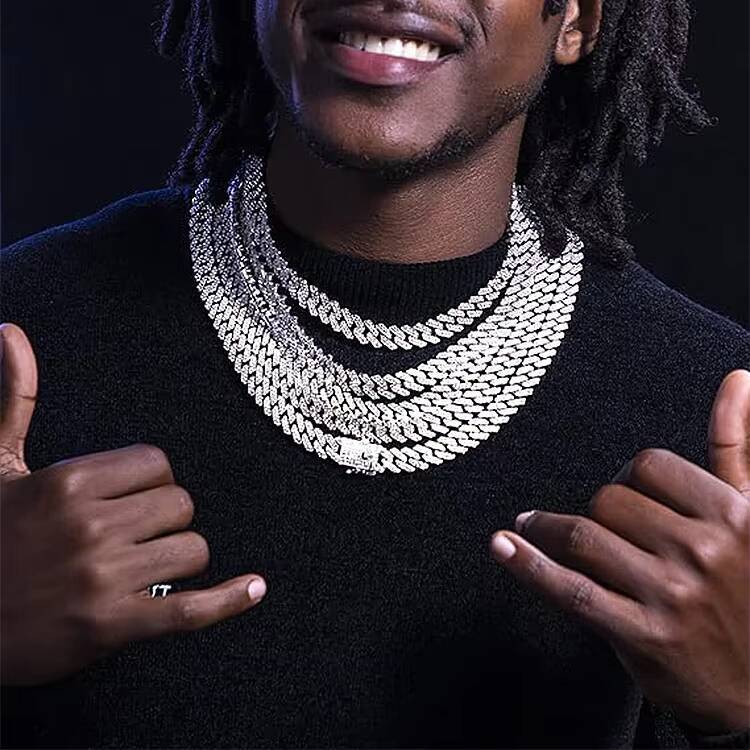 Wholesale Price Hip Hop Jewelry Cuban Necklace Moissanite Diamond Cuban Bracelet Custom 925 Sterling Silver Cuban Link Chain