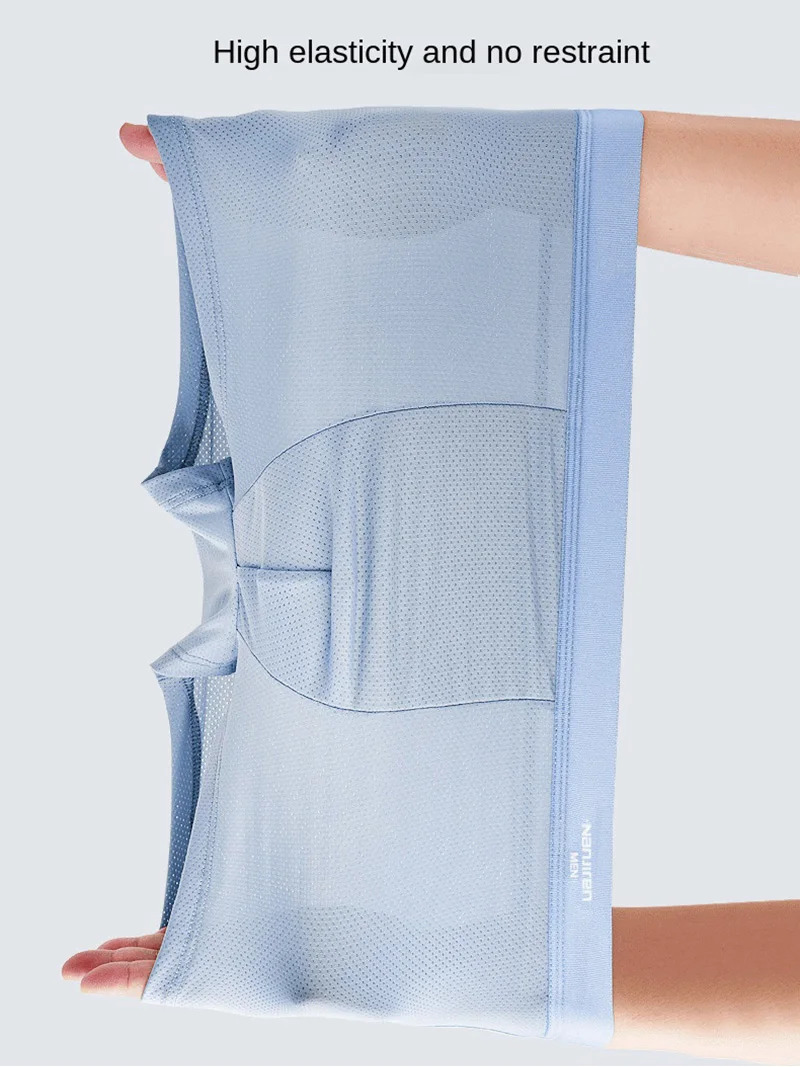 4pcs Mens Black Boxer Shorts Ice Silk Underwear Plus Size Underpants Cool Breathable Sexy Panties Mesh Lingerie Wholesale Lots 250725