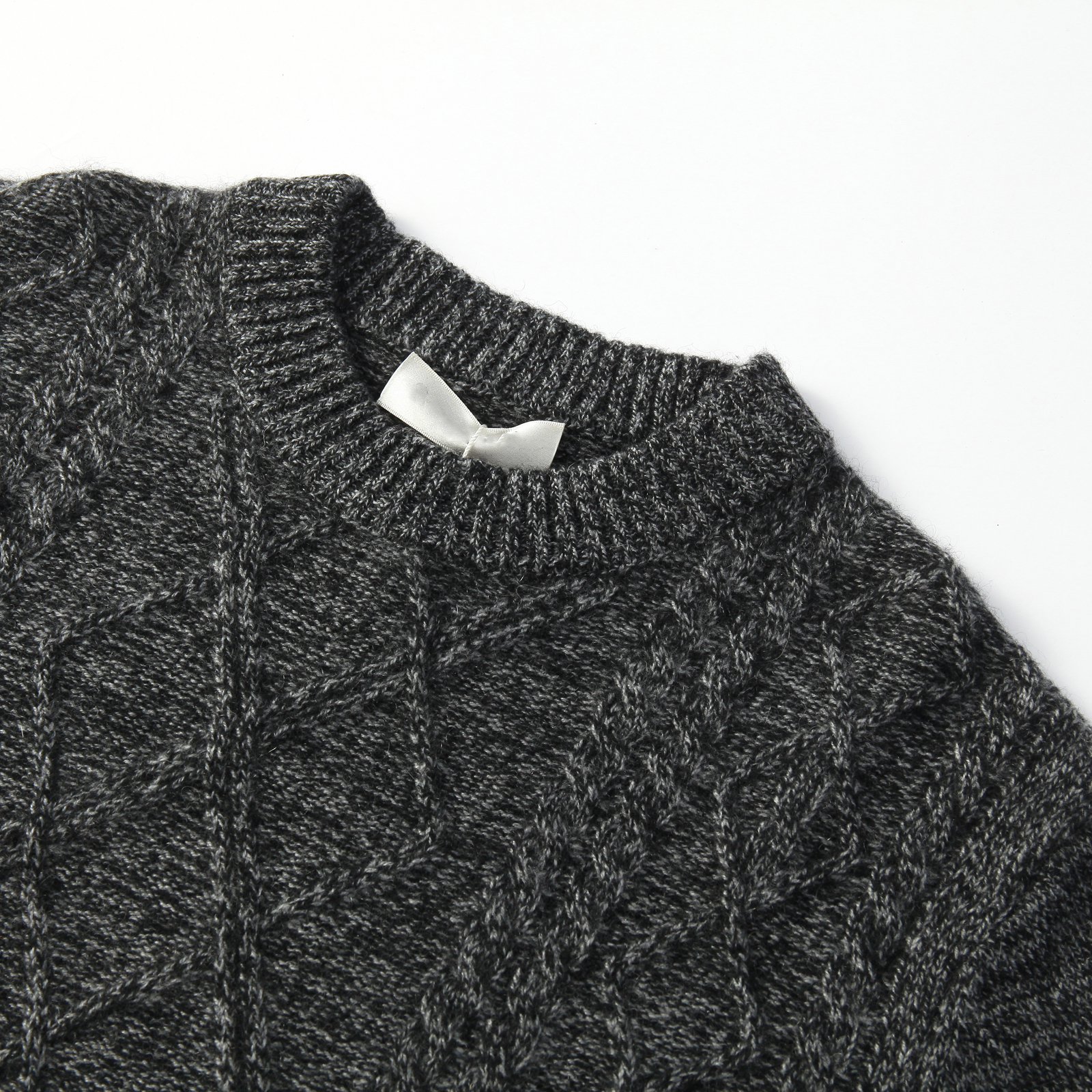 100% Cashmere Women's Crew Neck Sweater Retro Twisted Knit Warm Top