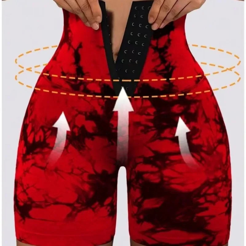 Women Tie Dye Leggings Seamless Knit Slim Shorts High Waist Double Butt Liftting Tights Gym Running Cycling Yoga Fitness Short 250725