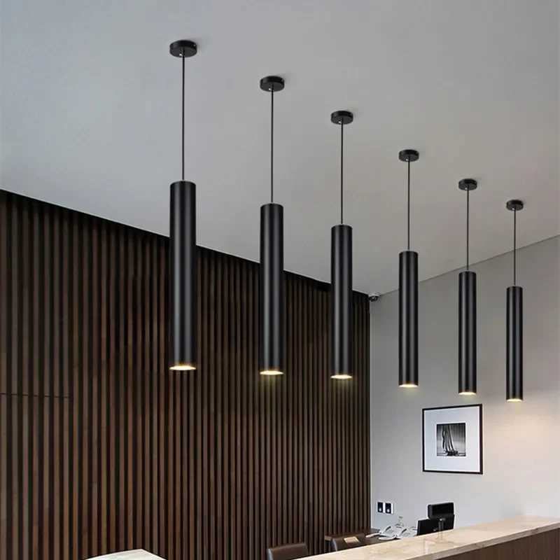 Modern LED Pendant Lamp Long Tube Lamp Kitchen Island Dining Room Shop Bar Counter Decoration Cylinder Pipe Pendant Lights XJ250725