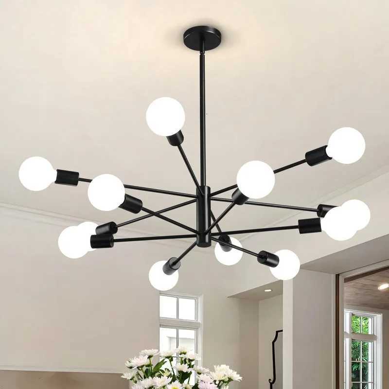 Household Living Room Chandelier Light 6/8/10/12 Lamp Heads Modern Dining Room Bedroom Gold/Black Ceiling Chandelier Lamp E27 XJ250725