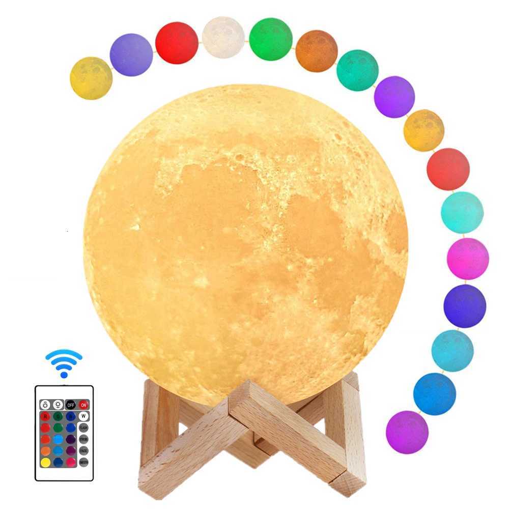 Moon Lamp Night Light 3D Print Moonlight Timeable LED Dimmable Rechargeable Bedside Table Desk Lamp Dropship XJ250725