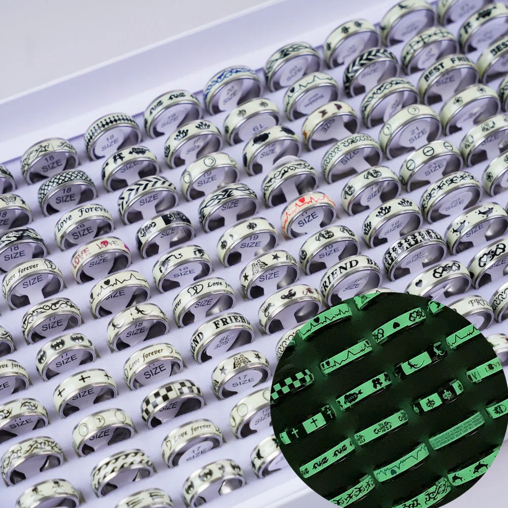 10203050Pcs Classic Fashion Stripe Hollow Colorful Sticker Stainless Steel Ring Trend Women Jewelry Party Decoration Gift 250716