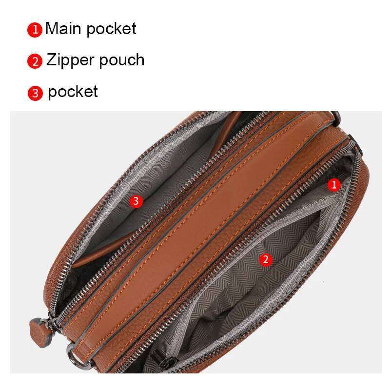 Aidrani New Women's Checkered Single Shoulder Crossbody Bag, Made Of Canvas Cowhide Material, Mini Circular Design, Brown