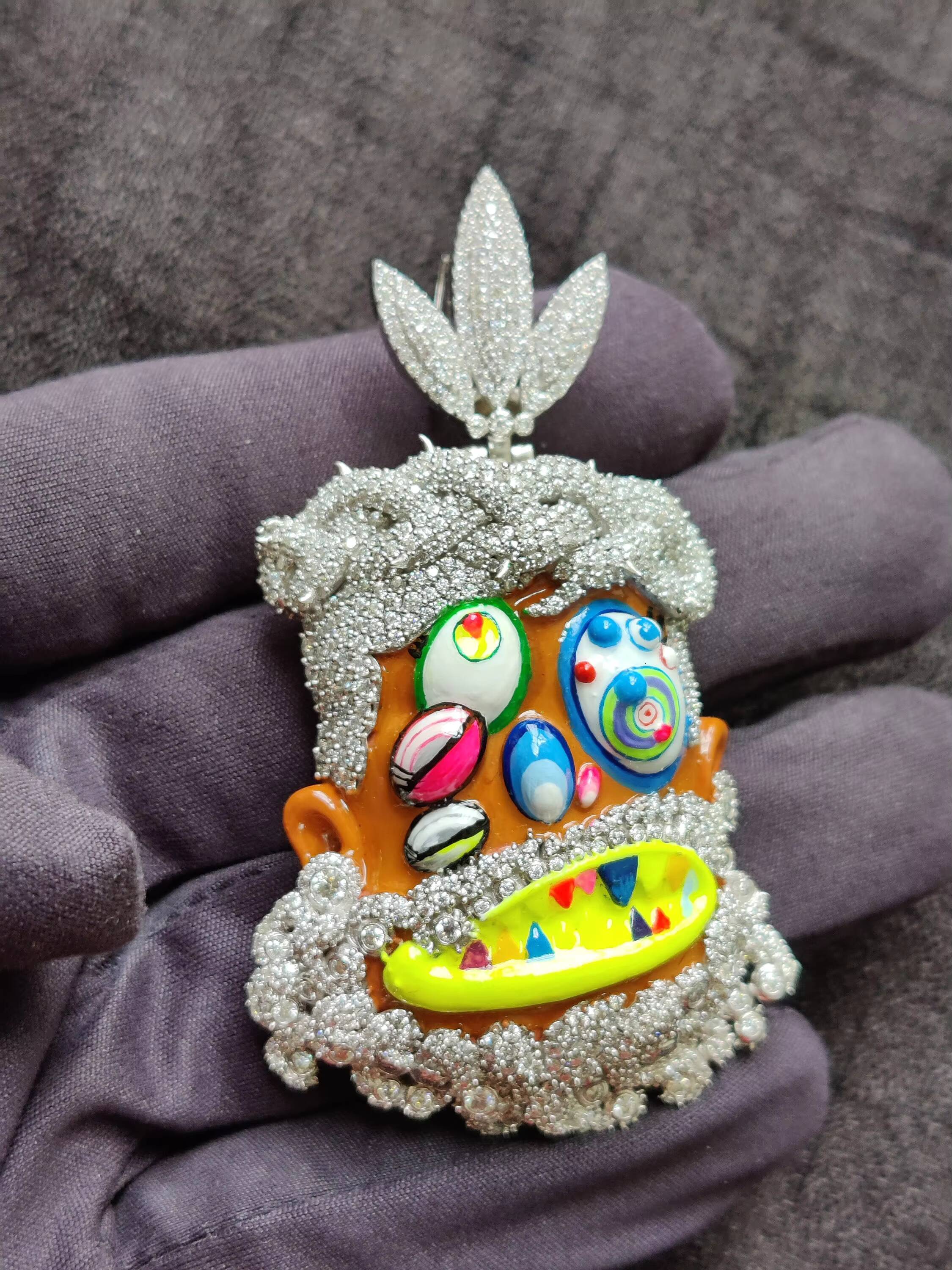 Custom 7.20 Ct Diamond Pendant 925 Silver Iced Out VVS Moissanite Pendant Faced Mossanite Jewelry Gift for Him