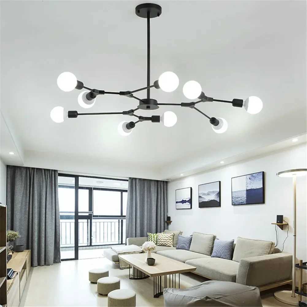 Modern Magic Bean Chandelier Personality Simple Atmospheric Living Room Lamp Molecular Branch Bedroom Electroplating ChandelierXJ250725