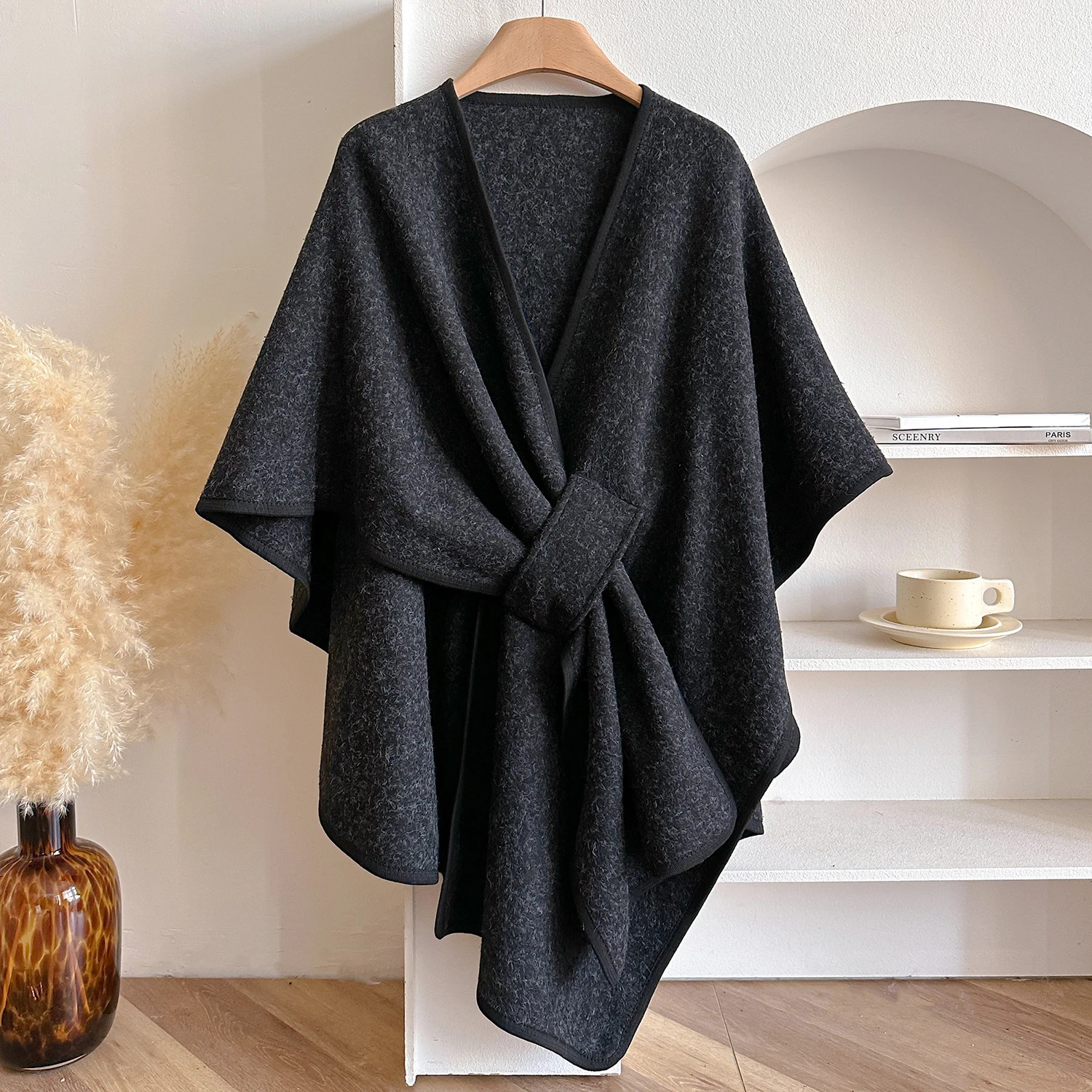 Women Poncho Winter Warm Shawl Double Sided er Thickening Blanket Scarf Female Cloak Cashmere Pashmina Cape Stole 250724