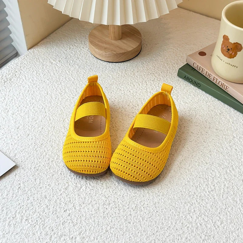 Girls Flat Shoes Slipon Soft Sole Kids Weave Breathable Hollowedout Summer Children Casual Solid Color 250725