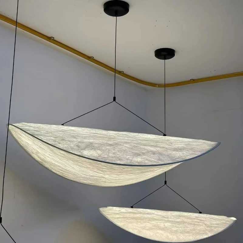 Nordic Tense Chandelier LED Ceiling Chandelier for Living Room Home Decor Adjustable Handmade Silk LED Pendant Hanging Lamp XJ250725
