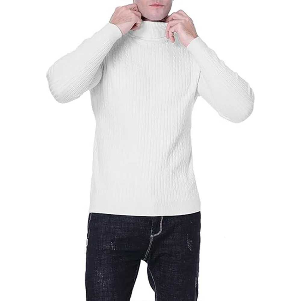Mens Turtleneck Sweaters Men Pullovers Casual Slim Fit Sweater Male Bottoming Shirt Autumn Winter Warm High Elastic Tops Z250725