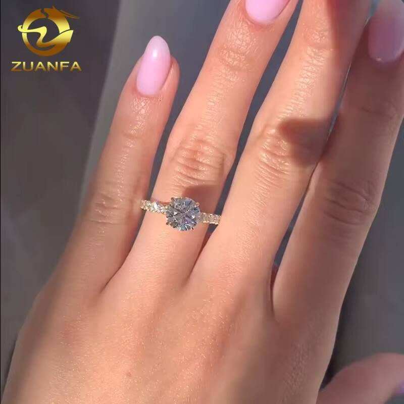 Luxury Jewelry NO MOQ Customize Manufacturer Direct Custom Design Fancy Cut Moissanite 10K 14K 18K Solid Gold Lab Diamond Ring