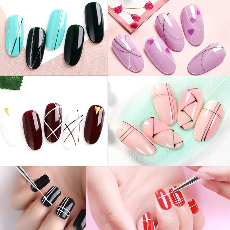 Dual-ended Nail Brush Acrylic Nail Art Brushes Professional Gel Nail Polish Liner Flower Painting Drawing Manicure Tools 250716