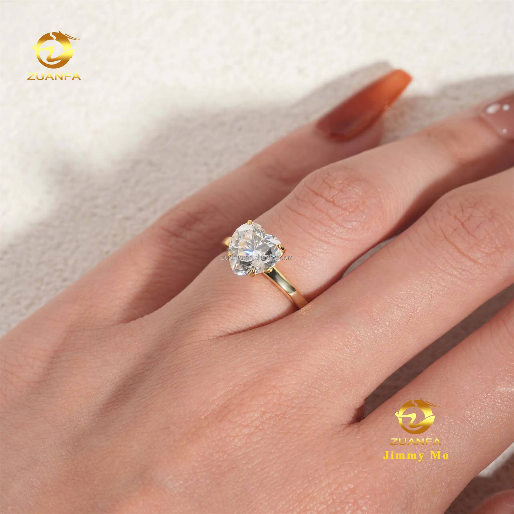 Hidden Halo Elegant Bridal Wedding Jewelry 925 Silver Heart Moissanite Diamond Engagement Ring Women With GRA Certificate