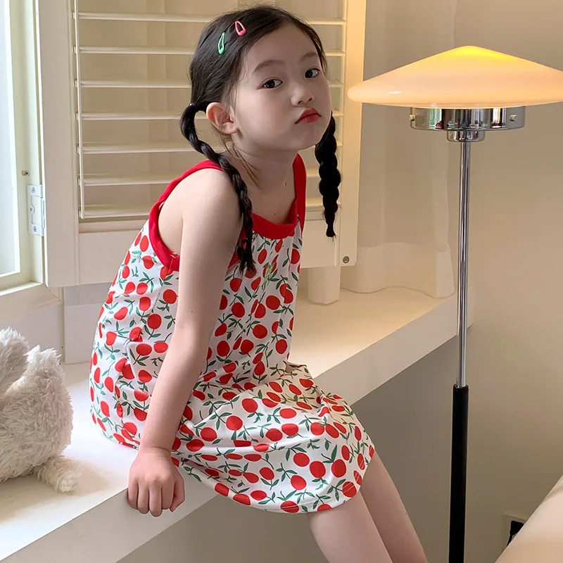 Summer Cute Girls Princess Dress Kids Sleeveless Clothes Children Birthday Party Baby Dresses Sundress Smile Printed Costumes 250725