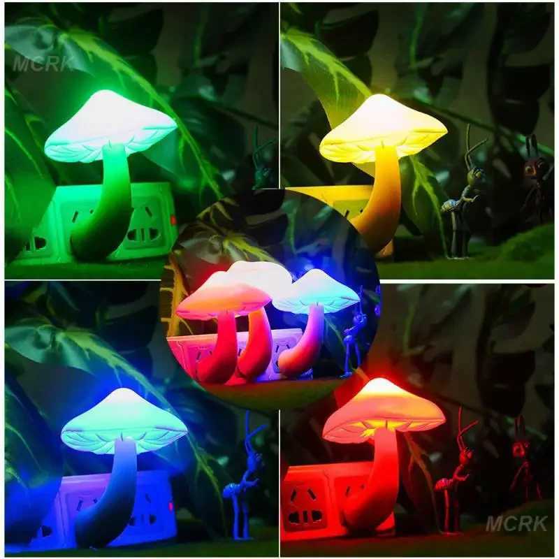 Worm Mushroom Lamp Plug-in Light Control Night Light Wholesale Yellow Light Worm Mushroom Light Control Night Light Home Decor XJ250725