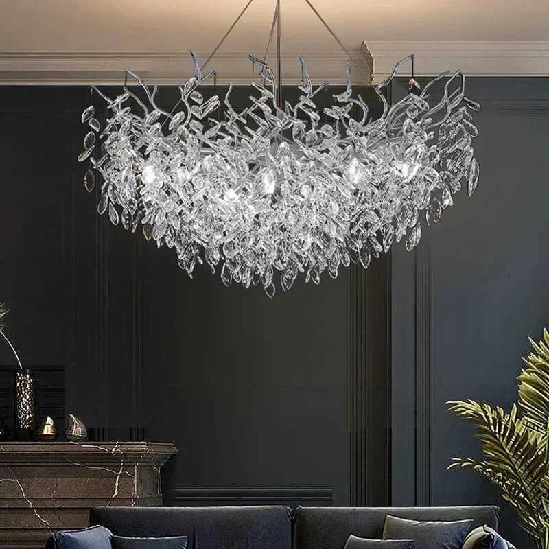 Luxury Modern Crystal Ceiling Chandelier Led Pendant Lamp Dining Table Living Room Bedroom Home Decor Wall Hanging Light FixtureXJ250725
