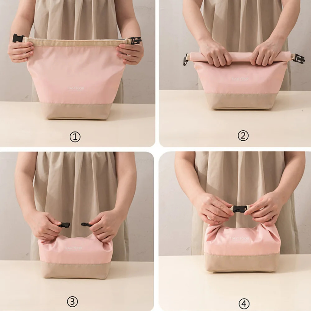 Crossbody hand-held lunch bag shoulder strap lunch box bag travel outdoor picnic bag insulated bag bento bag A-DH 250723