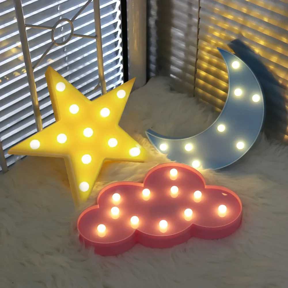 Nordic Lovely Cloud Star Moon LED 3D Night Light Kids Gift Toy For Baby Children Bedroom Toilet Lamp Decoration Indoor Lighting XJ250725