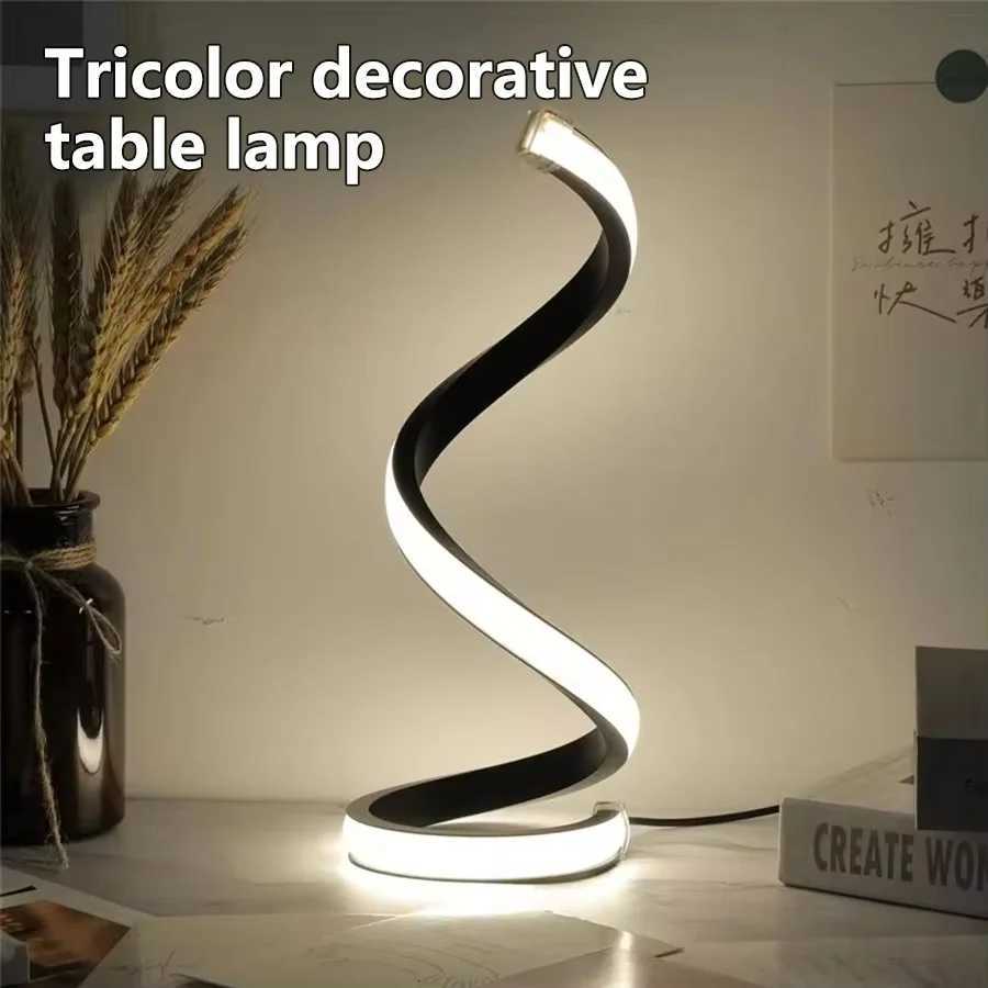 Creative Spiral LED Night Light Dimmable 3 Colors Table Night Lamp for Living Room Office Desk Bedroom Bedside Decor USB Plug-in XJ250725