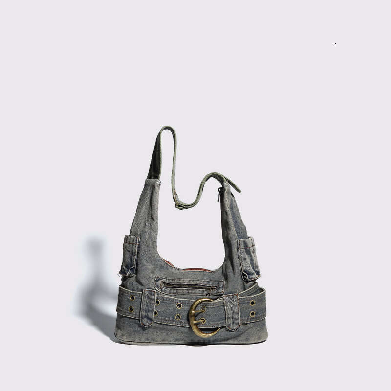 2025 New Y2K Washed Denim Women's Textured Underarm Casual Versatile Crossbody Bag