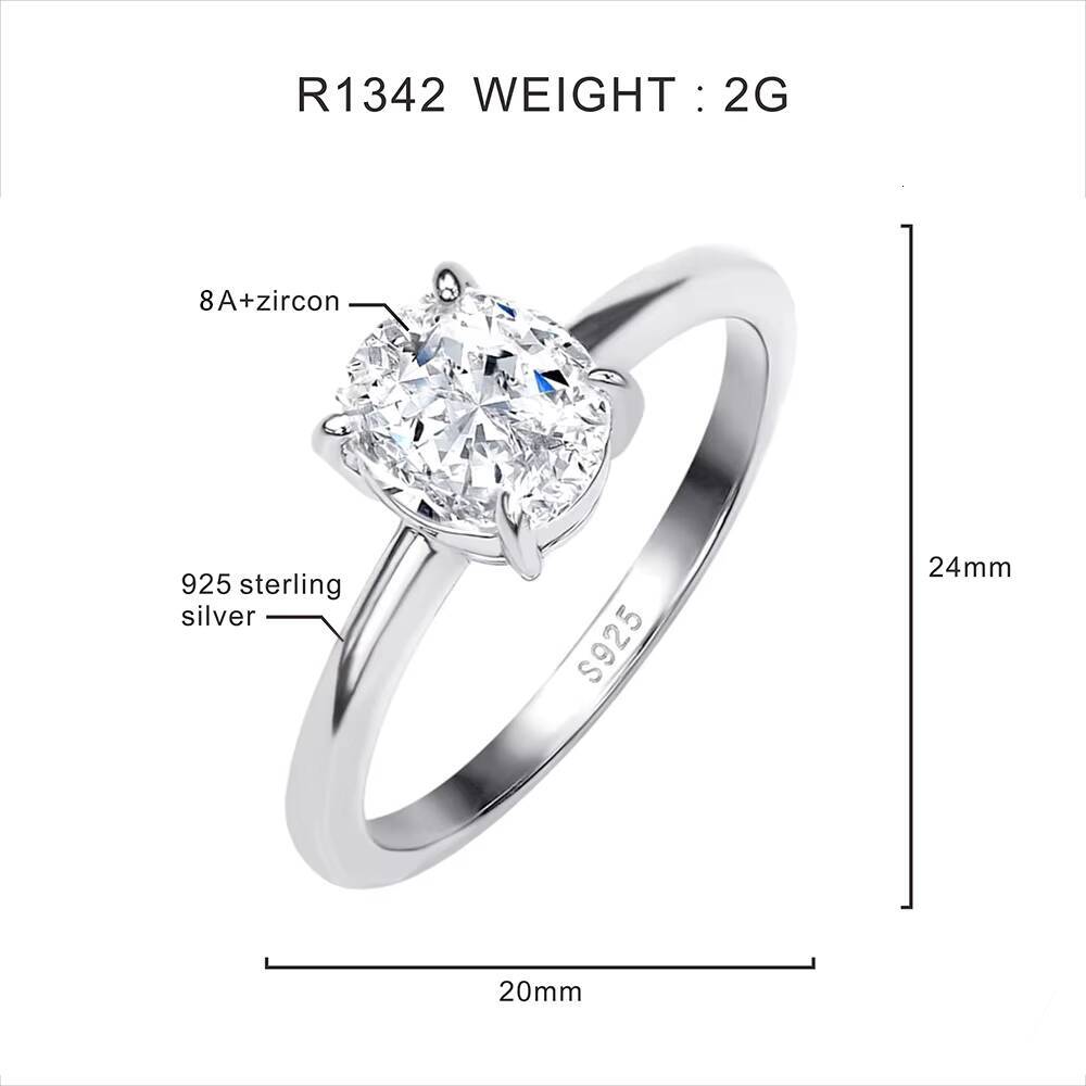 FOXI Local Stock in US Fine Jewelry Rings Sterling Silver 925 8A Cubic Zirconia Crushed Ice 925 Silver Rings for Wedding