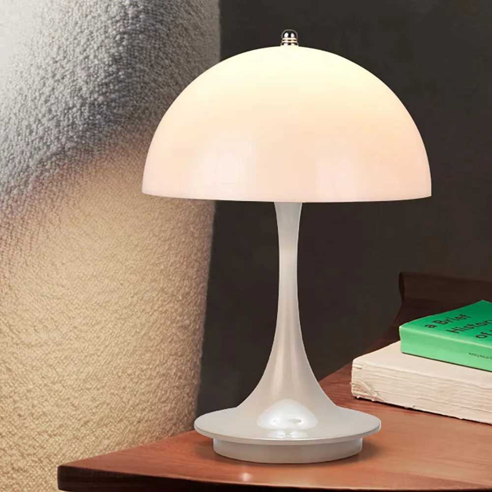 LED Mushroom Small Table Lamp Portable USB Charging Dimmable Flower Bud Lamp Bedroom Bedside Lamp XJ250725