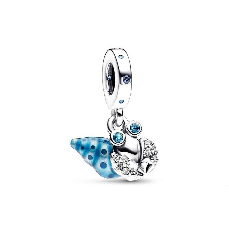 New Blue Glass Elephant Dangle Charm Original Charms Fit Bracelet For Women Glow Discoloration Pendant Beads Jewelry Gifts XJ250726