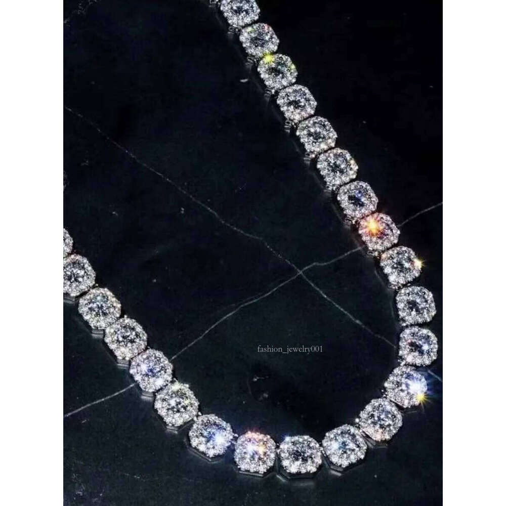Necklace bracelet Moissanite Dia Custom Vvs Cuban Link S Sier 8mm 12mm Large Tennis Chain Solid Back Hiphop