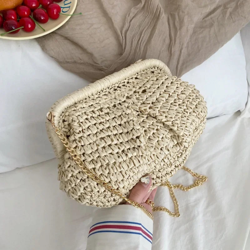 Women Hand Bags Niche Sense Straw Bag Fashion Beach Style Crossbody Woven Casual Simple Women Bags 250723