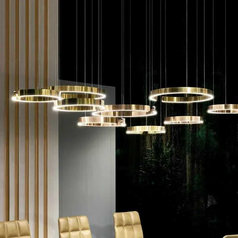 High Quality Ring Pendant Lamp Ceiling Chandelier for Dining Living Room Bedroom Kitchen Dimmable Hanging Light XJ250725