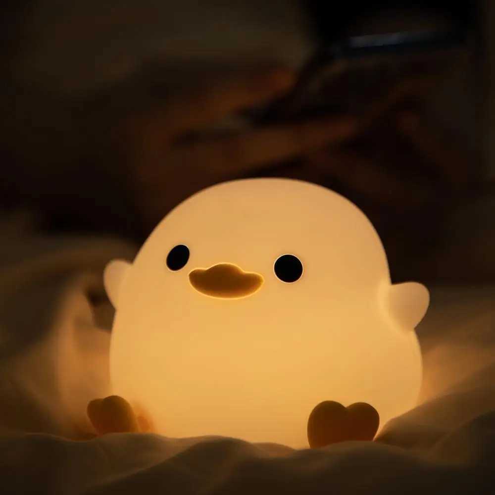 Duck Night Light Doudou Duck Silicone Lamp Pat Control USB Rechargeable Birthday Gift for Kids Soft Warm Room Decor XJ250725