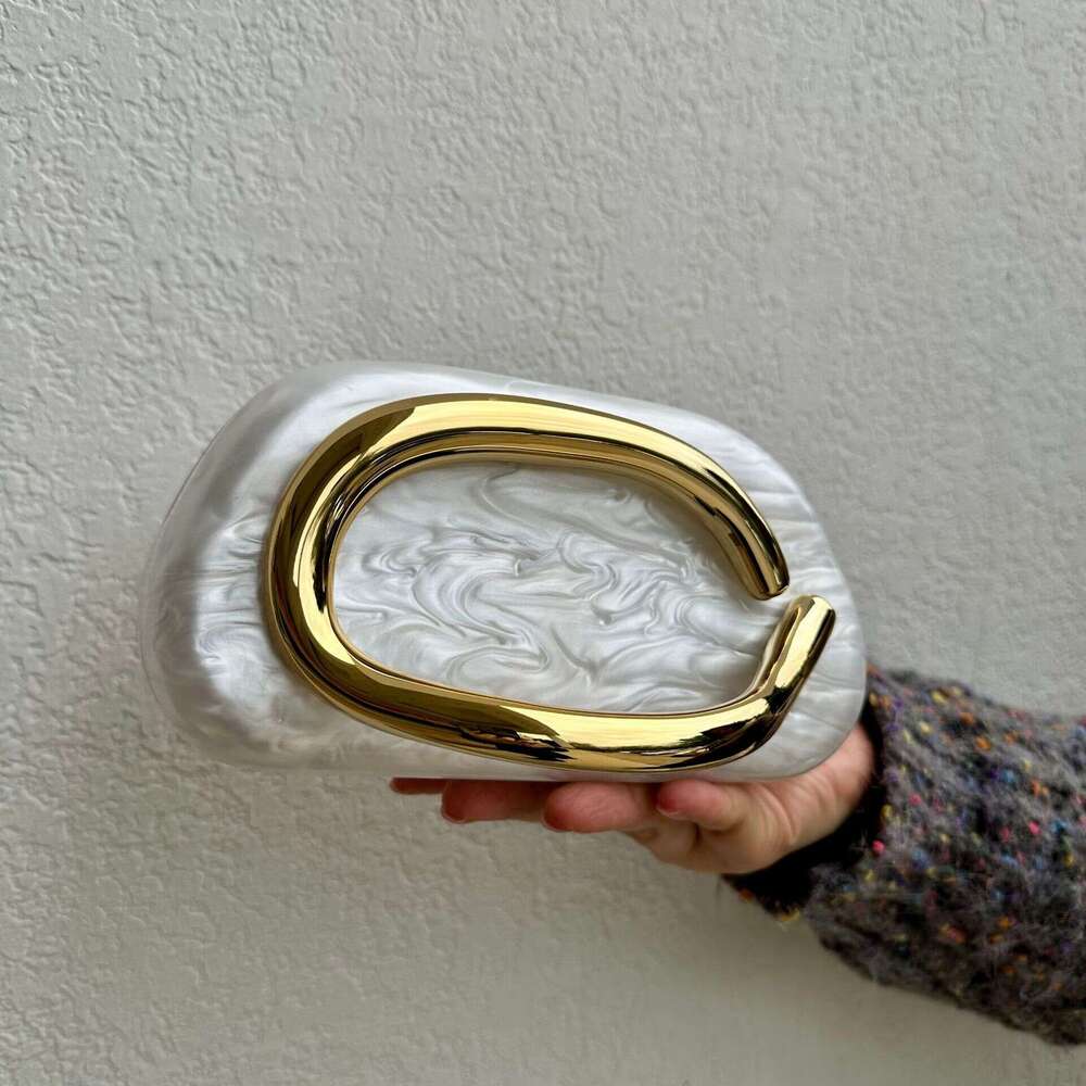 Designer bag Luxury bag Trendy Classic Round Box Clutch Evening Acrylic Bag Metal Handle Shoulder Crossbody