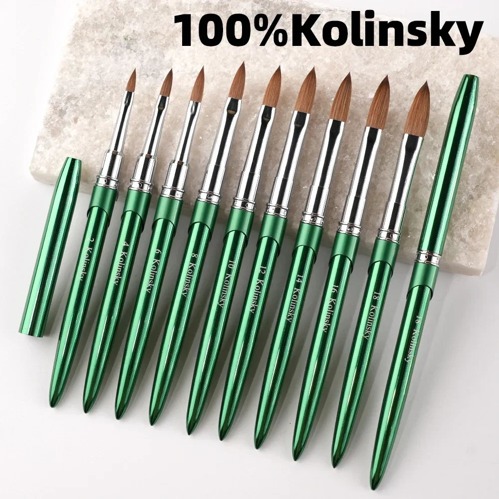 High Quality Kolinsky Acrylic Nail Brush Product Metal 100% Pure Kolinsky Brush for Acrylic Nails Sizes 2-18 Nail Tool 250716
