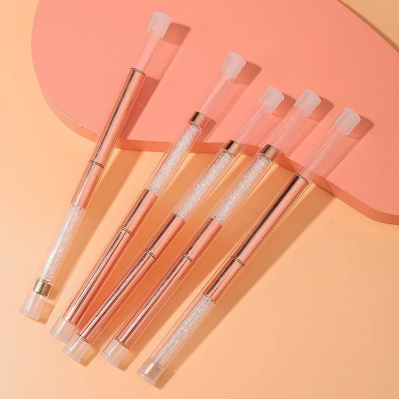 5Style Nail Art Acrylic UV Gel Extension Builder Rhinestone Painting Brush Lines Liner Pattern Drawing Pen Manicure Tool 250716