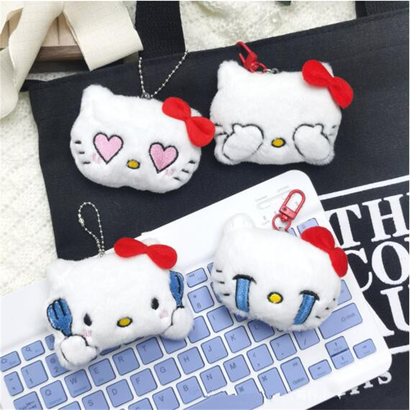 Wholesale Hello Kitty Keychain Pendant Cartoon Kawaii Kitty Cat Plush Doll Women Bag Pendant Decorations Birthday Gift Plush Keychain Pendant Bag Acce