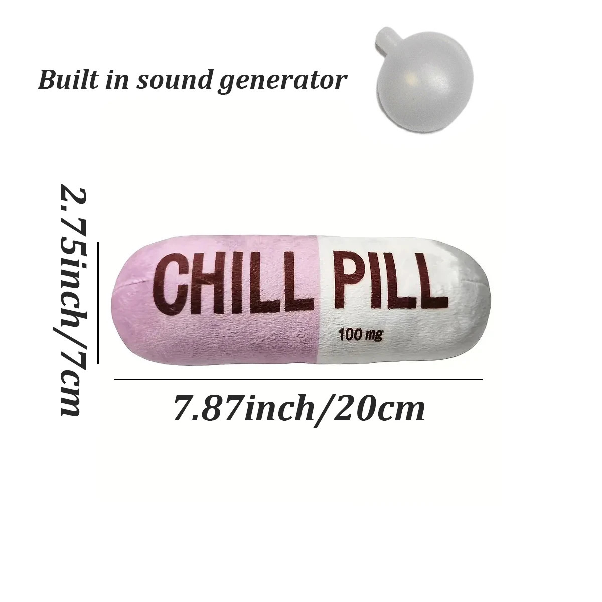 Interactive Plush Pill-Shaped Dog Toy with Durable Bite-Resistant Chew Toy for Pet Play and Dental Health 250726