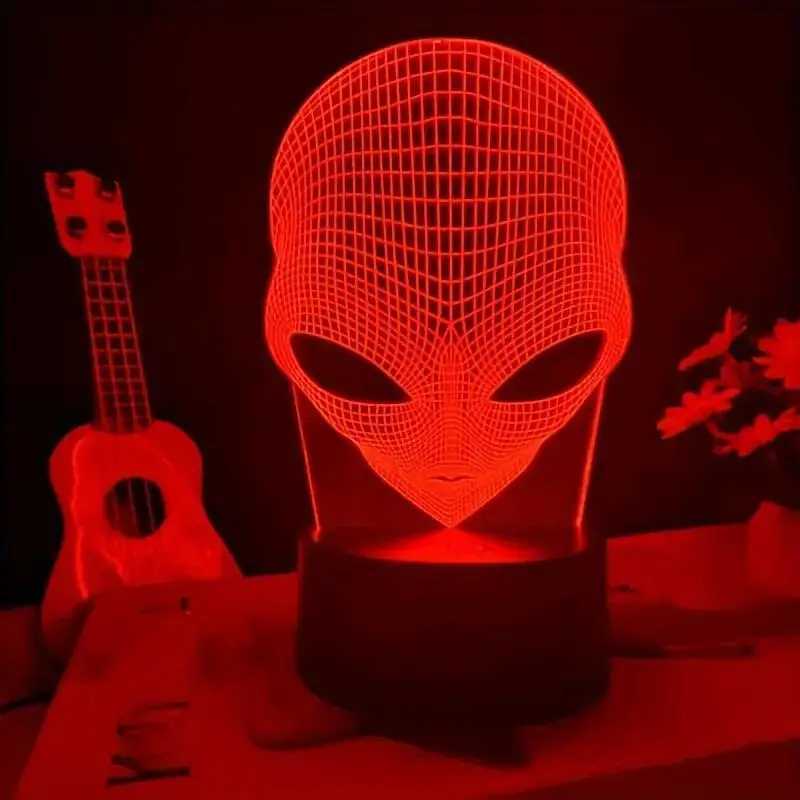 1pc Martians 3D Night Light 3D Optical Illusion Lamp With Touch 7-Color Changing Ambient Light For Bedroom XJ250725