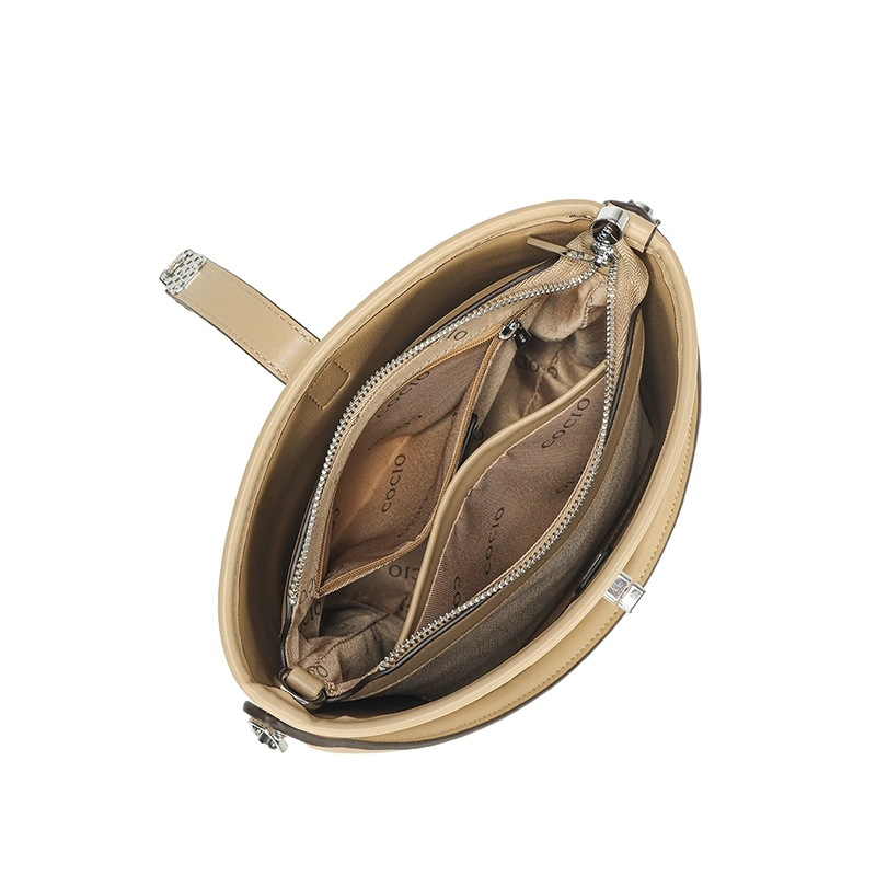COCIO designer bag New light luxury leather bucket bag simple and versatile fashion handbag