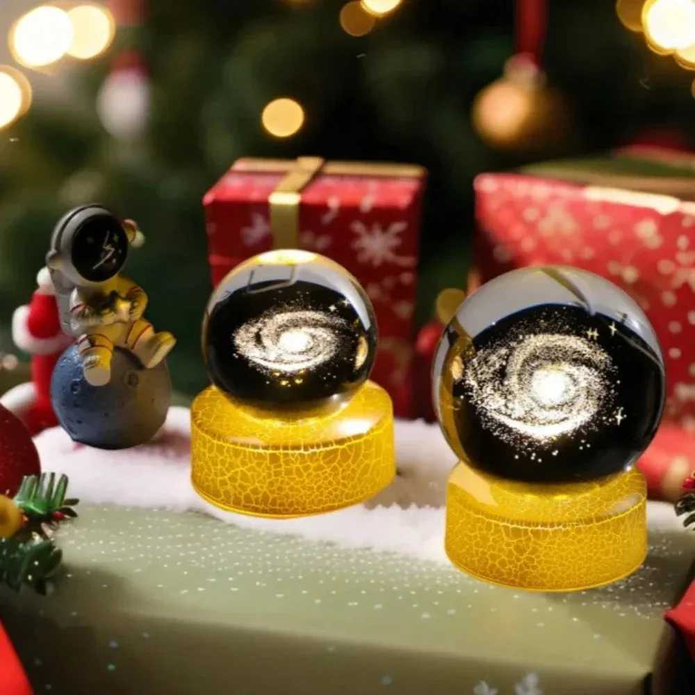 Hot Creat Crystal Ball USB Night Light With Milky Way Galaxy LED Children Night Lamp For Bedroom Ambient Light Christmas GiftXJ250725