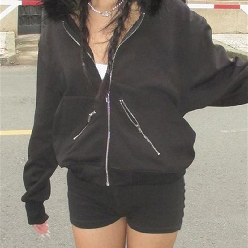 AltGoth Dark Academia Gothic Sweatshirt Women Streetwear Harajuku Vintage Y2k E-girl Cyber Punk Loose Cardigan Tops 250725