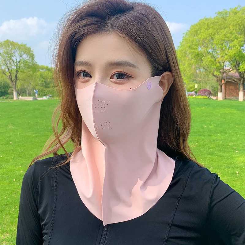 Outdoor Cycling Mask Summer UV Protection Sports Neck Scarf Women Imitation Silk Face Mask Cover Sunscreen Dustproof Z250725